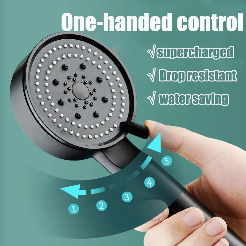 High Pressure Water Saving Shower Head with 5 Modes