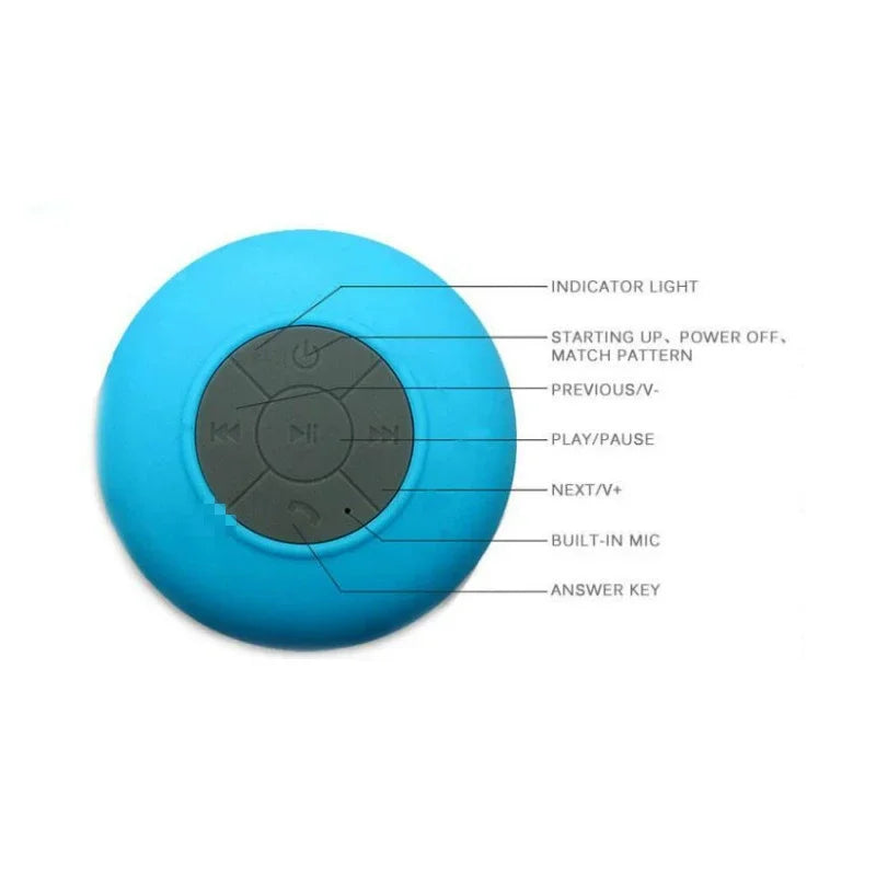 Waterproof wireless Bluetooth speaker with large suction cup